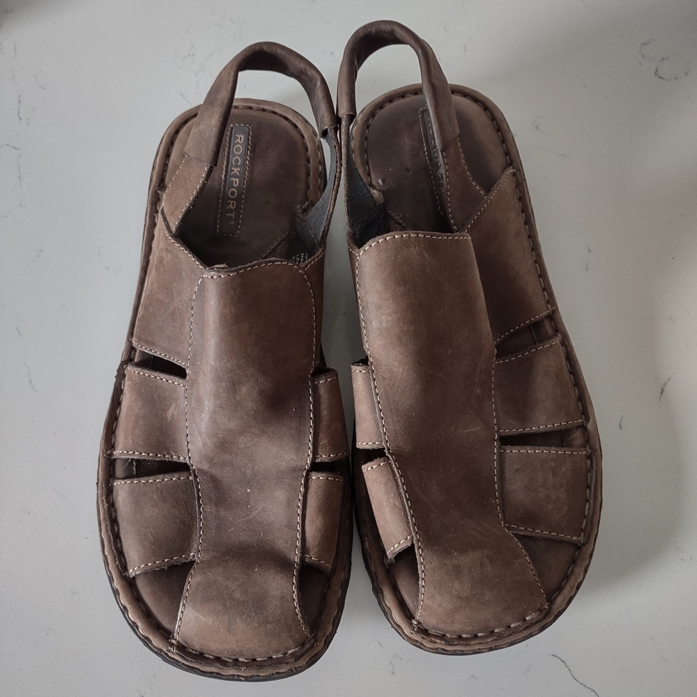 Rockport Men’s Brown Leather Fisherman Sandals